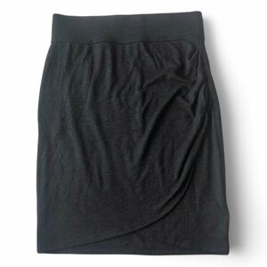 Gap Bodycon Black Side Draped Mini Preppy Prep Rushed Elastic Waist Skirt XS